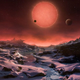Recreación artística del planeta más distante del sistema TRAPPIST-1. Imagen: ESO/M. Kornmesser